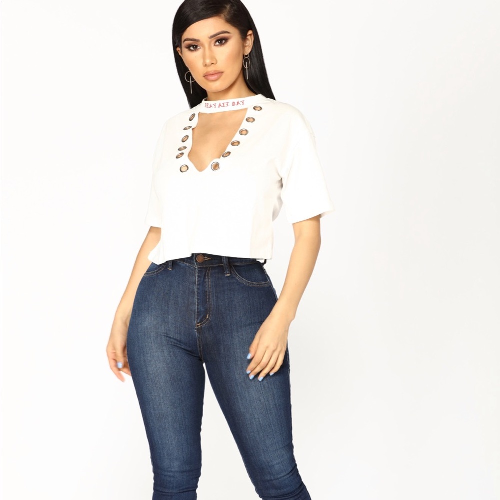 Fashion Nova Cut Out Choker Style Crop Top
